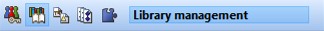 Component bar where the Library management component is selected