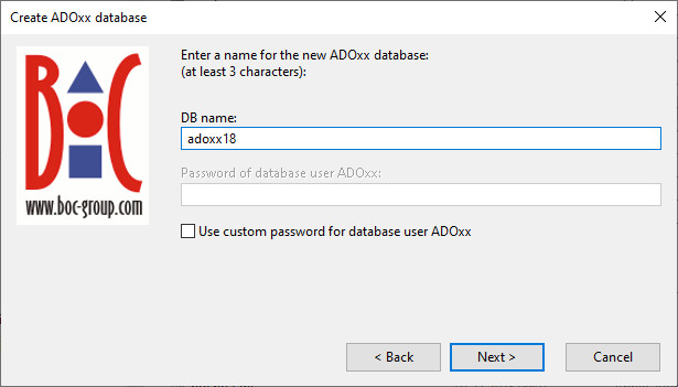 asqladm provide database name