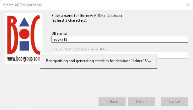 asqladm database creation progress