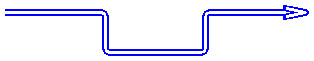 A blue double-line edge with an arrow at its end