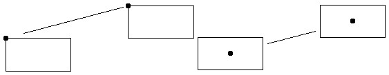 Two rectangles with a line drawn between their top-left corners