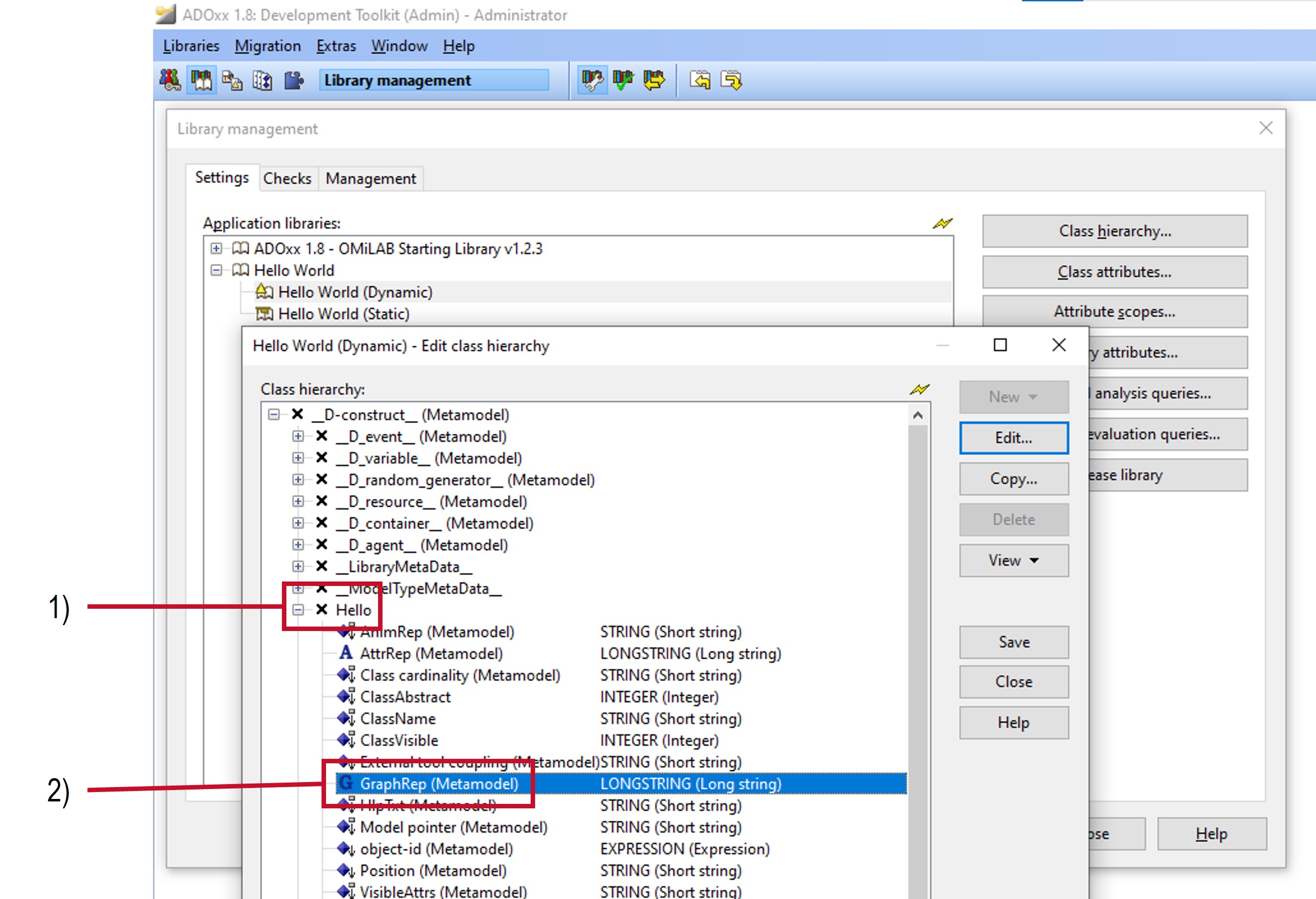 How to open and show the GraphRep attribute of the  class