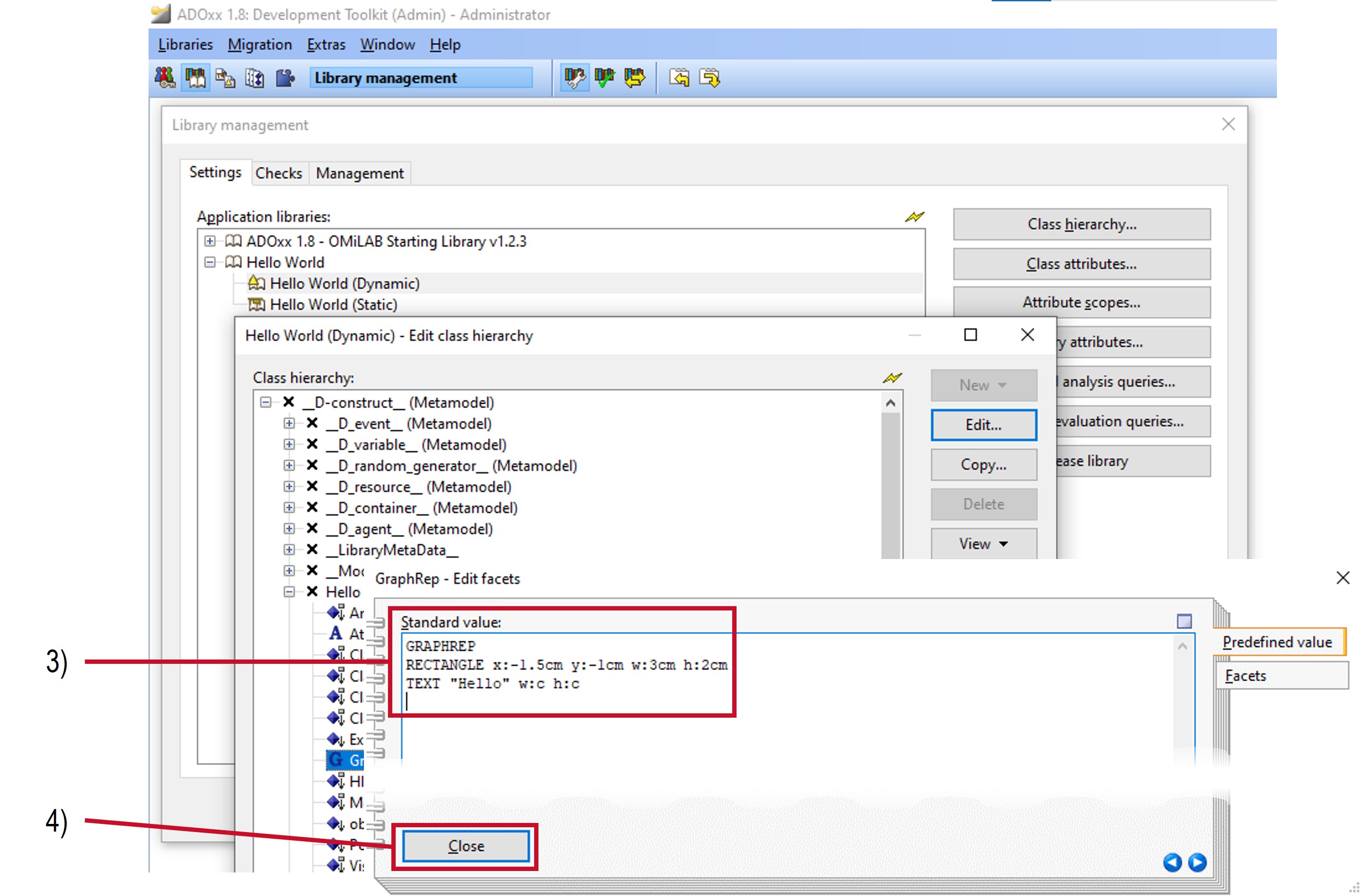 Modify the GraphRep attribute of the  class