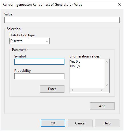 Example dialog for editing a distribution