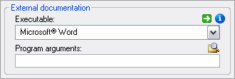 Example for a program call with selectable program and optional parameter