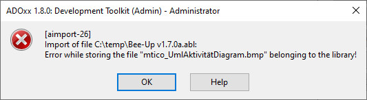 aimport-26 error window